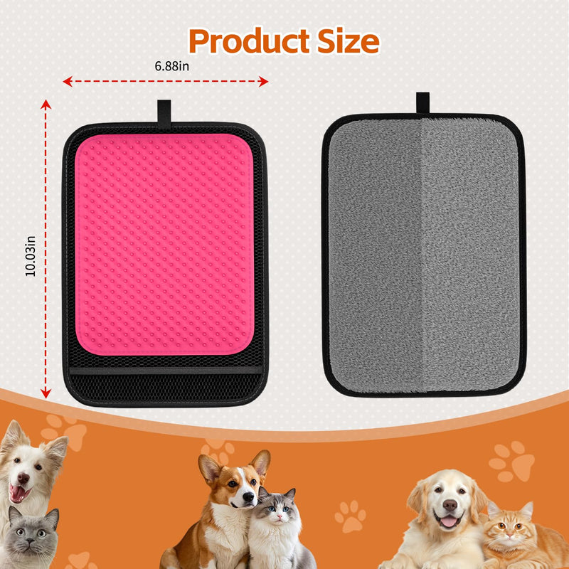 Dual-Sided Pet Hair Removal Glove, Pet Hair Remover, Soft Silicone Shedding Brush for Dogs & Cats, Pet Hair Gloves for Couch, Carpet, Clothing (Pink)