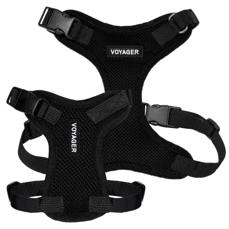 Voyager Step-in Lock Pet Harness - All Weather Mesh, Adjustable Step in Harness for Cats and Dogs by Best Pet Supplies - Black, XS (Pack of 2) - PawsPlanet Australia
