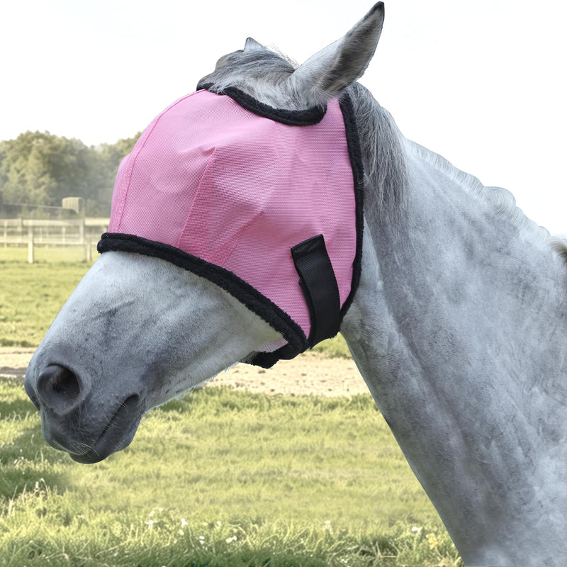 LEAFOREST Horse Fly Mask UV Protection Mesh All Round Without Ears for Donkey Equine Horses Pink Full
