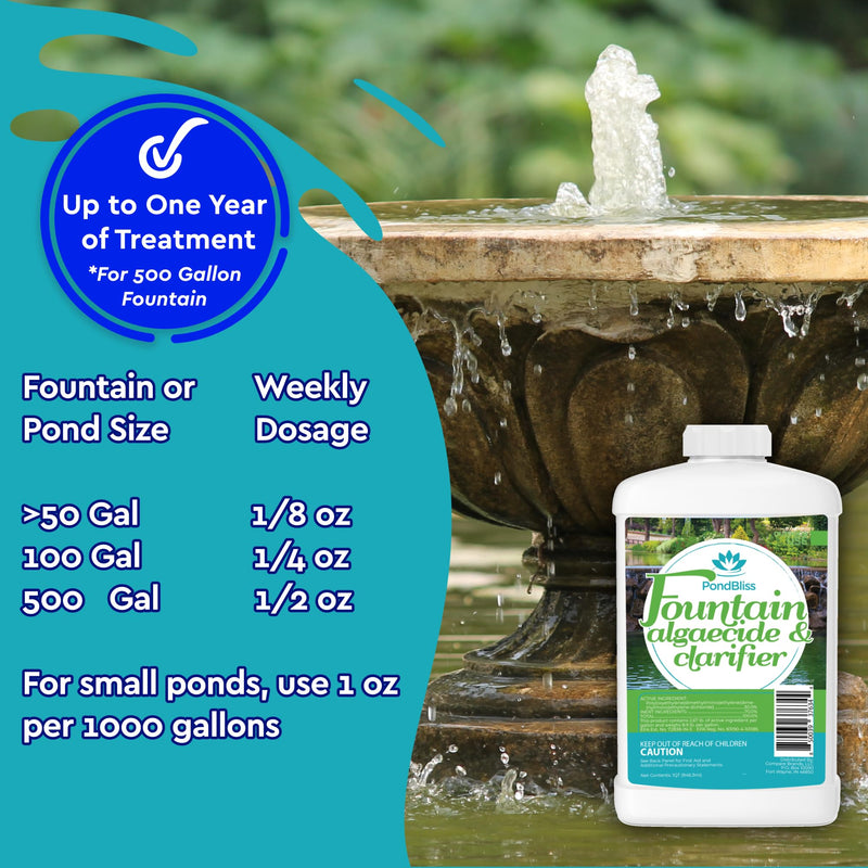 Algaecide for Fountains – Clarify and Controls Algae for Large and Small Fountain (8 oz) 8 oz - PawsPlanet Australia