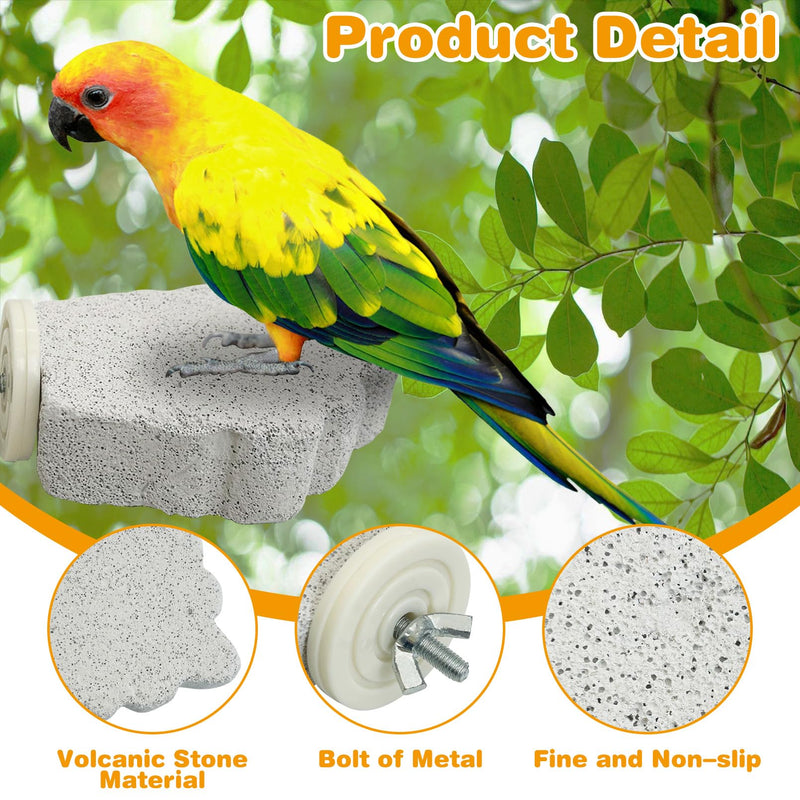 PINVNBY 4 PCS Bird Perches Calcium Parrot Perch Stand Bird Beak Grinding Stone Foot Claws Trimmer Parrot Chewing Toys Bird Cage Accessories for Budgie Cockatiel Conure Lovebird Finch Style 1: 4 pcs