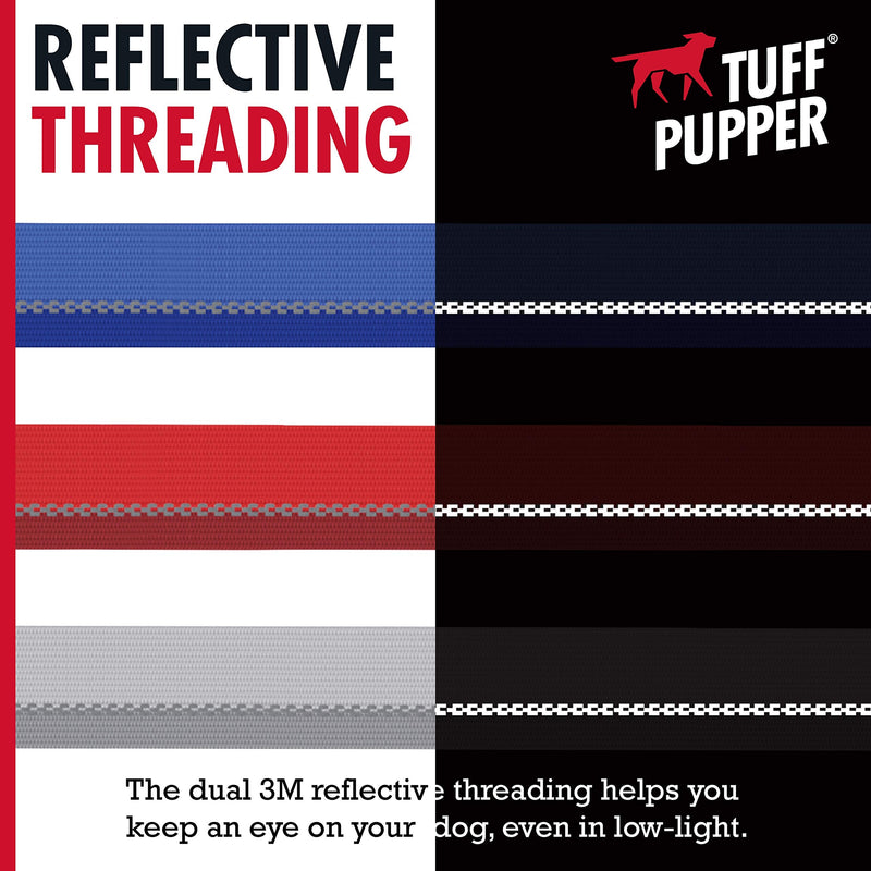 Tuff Pupper Martingale Collar for Dogs | Gentle Nylon & Steel Chain Limited Cinch Design is Perfect for Training | Dual Leash Attachment Points | Durable Quick Release Buckle | Sizing for All Breeds Large (19-24.5" Neck) Blazing Blue - PawsPlanet Australia