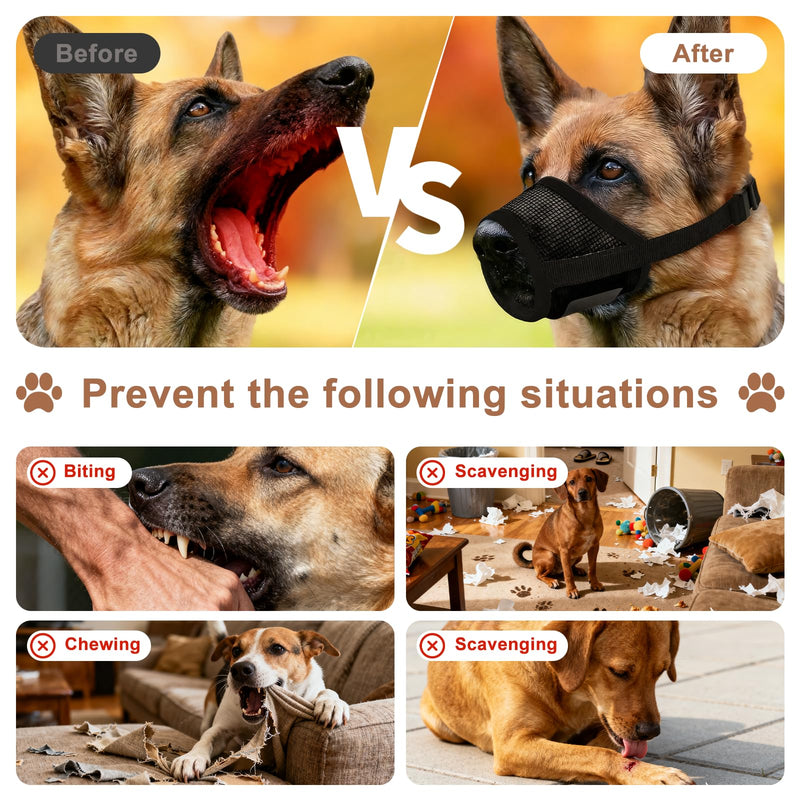 Medium Dog Muzzle, M-uzzle for Medium Sized Dog, D-og Muzzle for Biting Barking Grooming, D-og Mouth Guard with Soft Breathable Adjustable Strap for Training (M) - PawsPlanet Australia