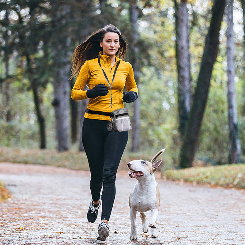 D-BUY 4-in-1 Dog Training Set, Puppy Training Treats- Dog Treat Training Pouch, Dog Whistle, Dog Doorbells, Dog Clicker, Ideal Gift for First Time Pet Owners, Training Dog Owners Grey - PawsPlanet Australia