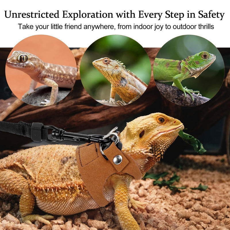 3 Pack Bearded Dragon Harness and Leash Set, Adjustable Lizard Leash Soft Small Animal Traction Rope, Vest Accessories for Squirrel Rat, Gecko, Bearded Dragon Harness - PawsPlanet Australia