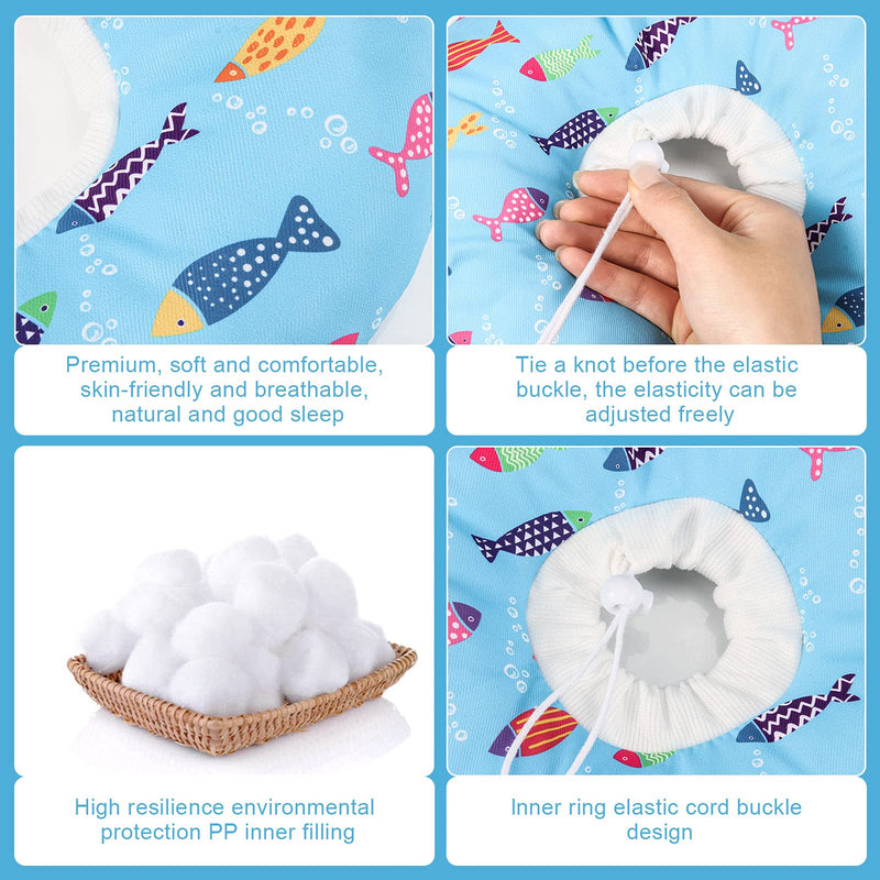 Cat Cone Collar Soft, Cute Cat Donut Adjustable Cat Recovery Collar Elizabethan Cone Cat Cones to Stop Licking Comfortable Anti-Bite Neck Cone for Pet Cats Kittens After Surgery Medium Blue - PawsPlanet Australia