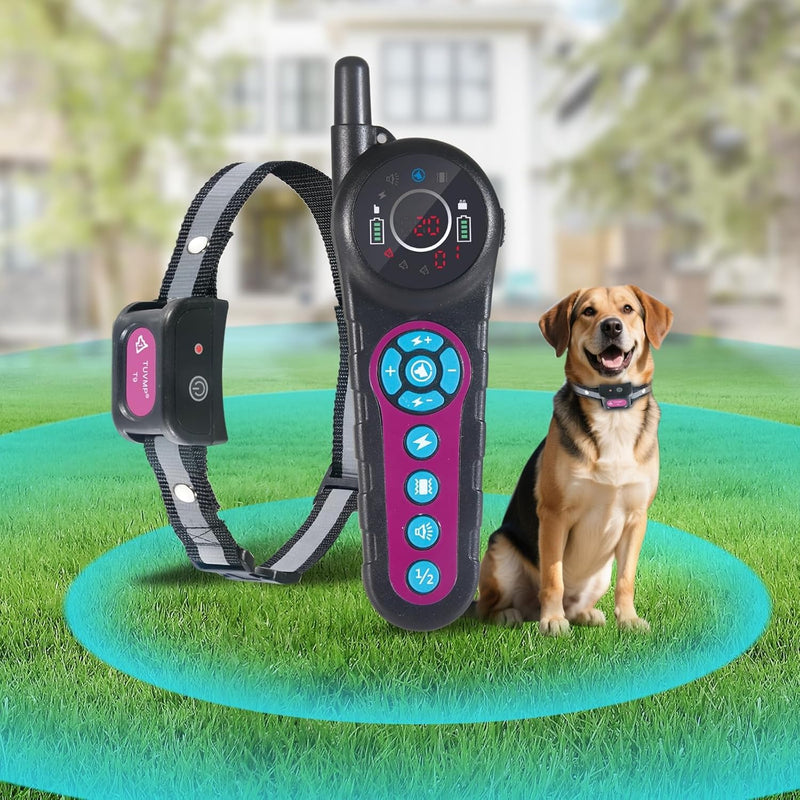 DOTSTAR Dog Wireless Fence Training Collar Electric Pet 2 in 1 System, Portable Dog Perimeter Fence Rechargeable Training Collar, Pet Containment System with 3 Training Modes for Medium Large Dogs For 1 Dog Black