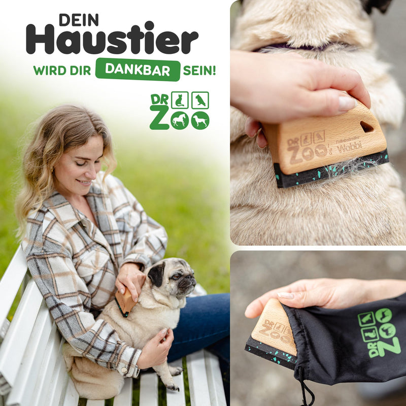 DR Zoo Noppi fur scraper for your horse or as a horse brush and accessories (wood, S - for small dogs and cats)