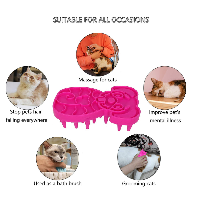 KIRTI Groom Brush,Massag Brush for Dogs, Cats, Small Animals and Pets with Short Hair Grooming Bathing Massaging and Deshedding Silicone Brush,Soft Rubber Bristles Pink - PawsPlanet Australia