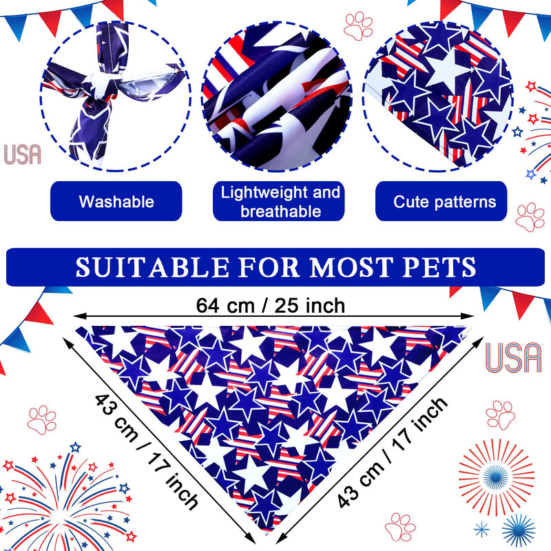 Loopeer 30 Pcs Dog Bandanas Bulk Pet Bandanas Scarf Gifts Triangle Reversible Adjustable Washable for Pets Cats Dogs(Flag Pattern, Large) Flag Pattern
