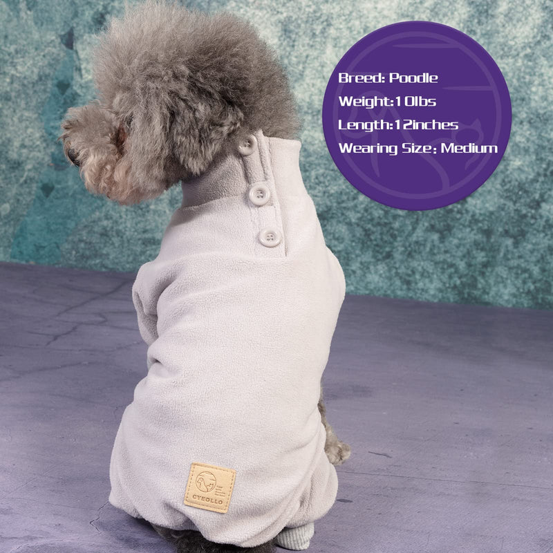 cyeollo Dog Pajamas Fleece Dog Pjs Thermal Dog Onesie Stretchy Jumpsuit Warm Puppy Small Dog Pajamas Cat Apparel Color Grey X-Small (chest Girth: 10"-12") - PawsPlanet Australia