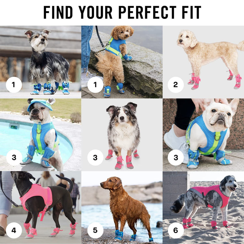 Canada Pooch Dog Boots for Hot Pavement - Dog Boots & Paw Protectors with Anti Slip Rubber | Water Friendly, Breathable Dog Shoes for Hot Days, Great for Dogs Blue - Size 2 - PawsPlanet Australia