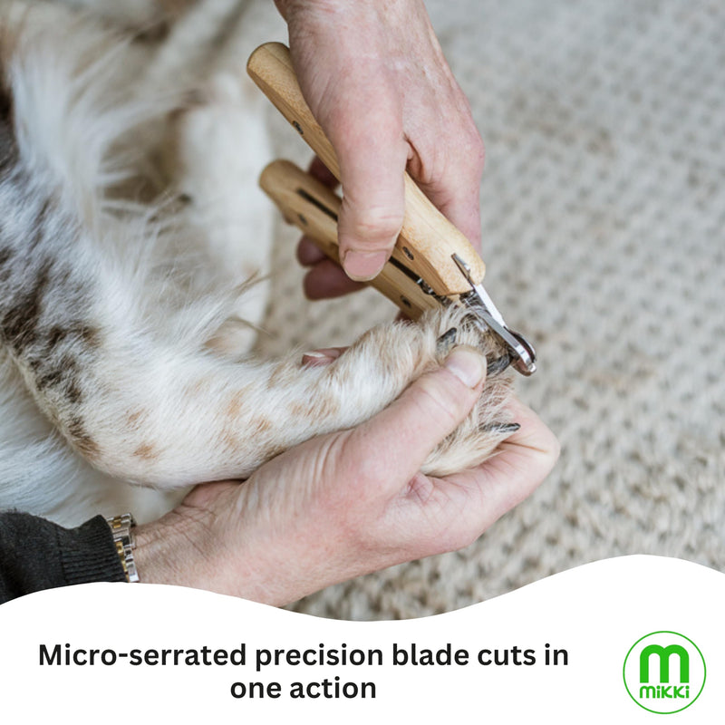 Mikki Bamboo Claw Clipper For Dogs & Cats, With Safety Stop to Reduce Risk of Over Clipping, Micro-serrated Blades for a Clean Cut, Blade Lock for Safe Storage, Suitable for All Pets, Large - PawsPlanet Australia