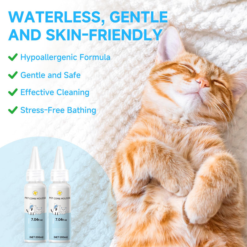 Pet Steam Brush Spray Refill for Dogs & Cats – Concentrated Waterless Shampoo, 3-in-1 Grooming Spray Comb Mist, Self Cleaning Pet Brush for Shedding & Hair Removal, 2*Shampoo(Steam Brush Not Included) - PawsPlanet Australia