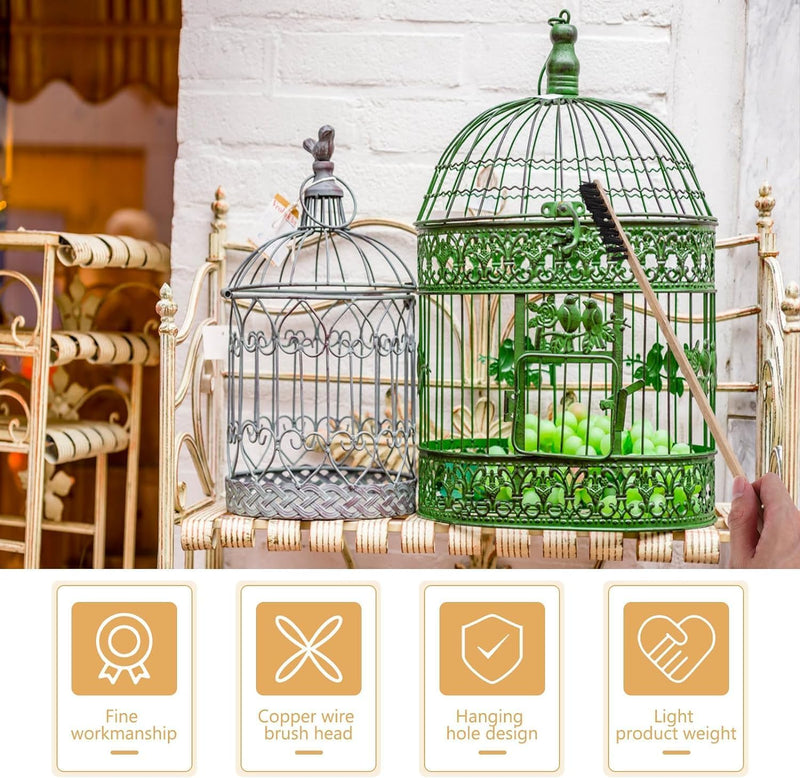 Zerodis 3PCS Brushes for Pets Bird Cage Brush Wooden Cleaning Brush Portable Long Handle Bird Cage House Brush Accessory for Pet Birds Parrots Cage - PawsPlanet Australia