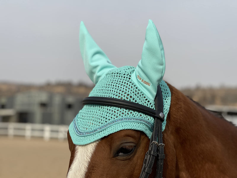 Horse Ear Bonnet/Net/Hat/Horse Hood/Mask Horse Veil Horse Ear Bonnet (Full, Mint) Full