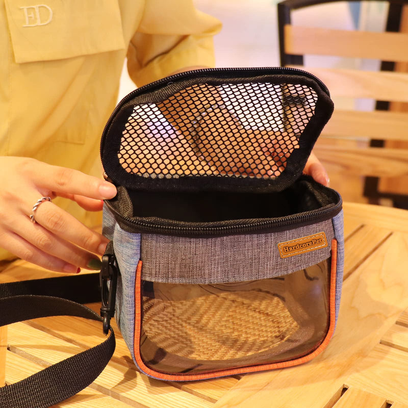 Sugar Glider Carrier Bag, Transparent Breathable Travel Bag for Hamster, Gecko,Baby Hedgehog, Transport Pouch with Breathable Mesh Top (Blue) blue - PawsPlanet Australia