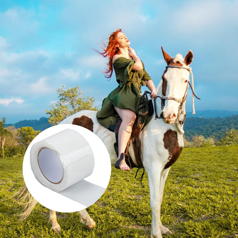NICENEEDED 4 Rolls Horse Bit Wrap Tape, 0.98 x 3.94 Inch Silicone Horse Bit Protector, Elastic Horse Bit Guards Accessories for Equine Bit Shielding Tape Equestrian Supplies