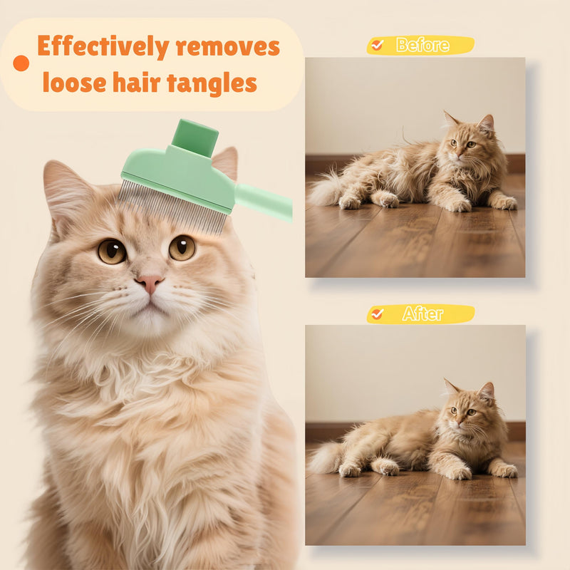 2 PCS Cat Comb Dog Comb Tool, 1 PCS Pet Hair Removal Gloves Brush, Reusable Pet Cat Dog Hair Removal Grooming Gloves Brush Tool (2PCS+1PCS) 2PCS+1PCS - PawsPlanet Australia