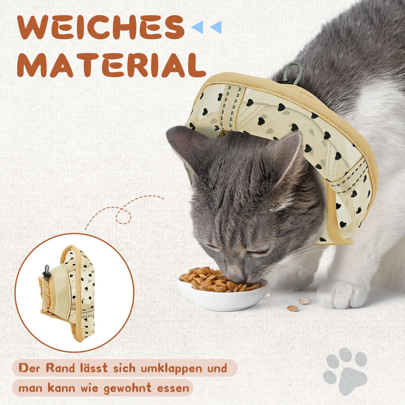Supet Soft Cat Cone Collar, Air Fabric Cat Recovery Cone After Surgery to Prevent Licking, Adjustable, Breathable Cat Neck Cone Alternative for Small Kittens and Cats