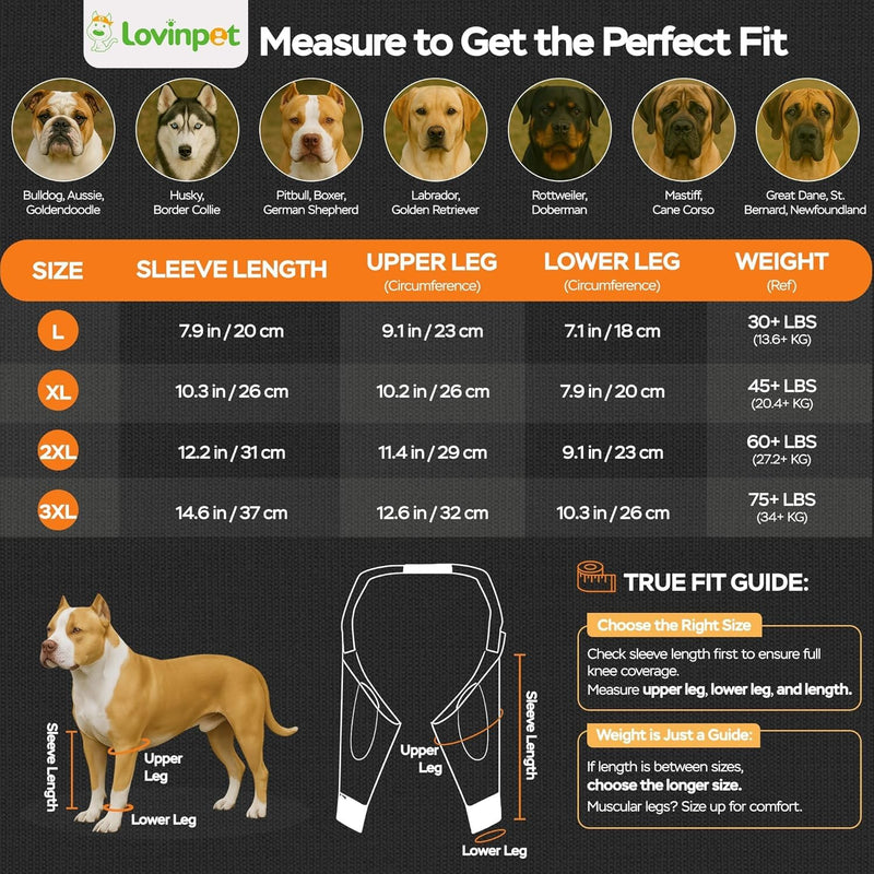 LovinPet Dog Front Leg Warmers for Medium Large Dogs, Double-Sided Fleece Elbow & Knee Sleeve, Adjustable Recovery Leg Protector, Anti-Lick, Anti-Chafe, Cold Weather Keep Warm, White, L