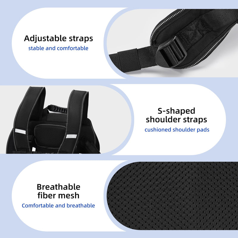 Dog Backpack Carrier for Dogs,Dog Lift Harness,Adjustable Padded Breathable Straps for Dogs, Disabled, Joint Injuries, Arthritis,L L（18.5-30lbs） Black - PawsPlanet Australia