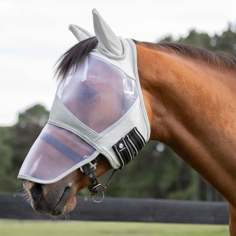 Equinavia Algard Soft Mesh Long Nose Fly Mask - Silver - Horse