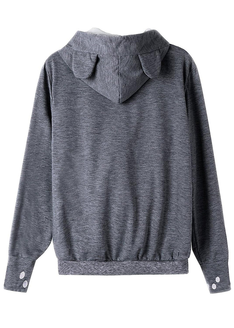 Jomago Womens Pet Carrier Thin Hoodies Kitten Puppy Pouch Shirts Animal Holder Hood Long Sleeve Sweatshirt Large Dark Grey - PawsPlanet Australia