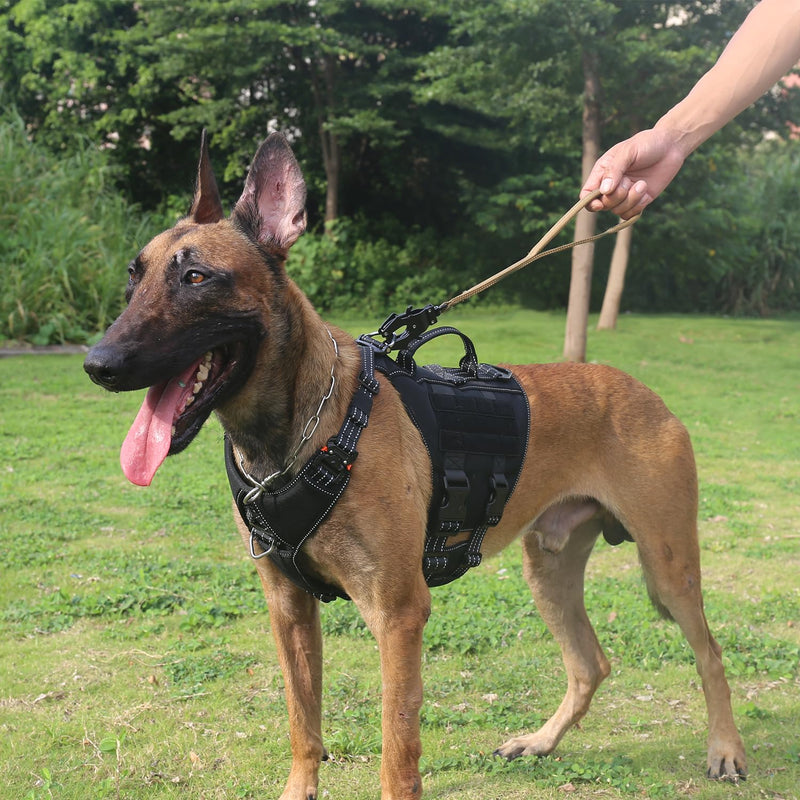 ICEFANG Short Dog Leash 18 Inch Reflective Nylon Traffic Leash with Padded Handle,Heavy Duty Auto Lock Swivel Clip for Medium Large Dogs No Pull Training Walking (Brown, 18 Inch) Brown - PawsPlanet Australia