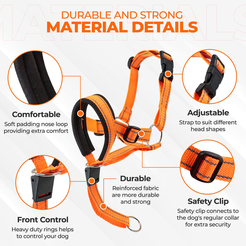 Dog Head Halter with Safety Strap - Headcollar - No-Pull Dog Collar – Perfect for Leash & Harness Training Medium and Large Dog Sizes (Size XL (Pack of 1), ฺBlue) - PawsPlanet Australia
