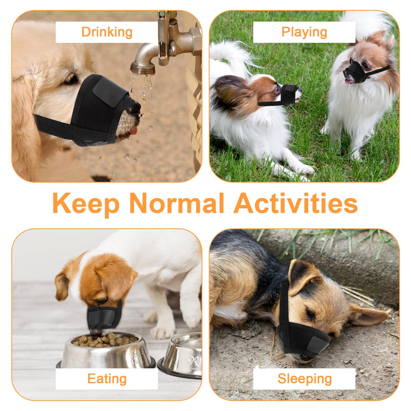 Mesh Dog Muzzles for Small Dogs Breathable Nylon Muzzle for Small Medium Sized and Short Snout Dogs Puppy Muzzle Prevents Biting Adjustable Dog Mouth Cover (S) S - PawsPlanet Australia