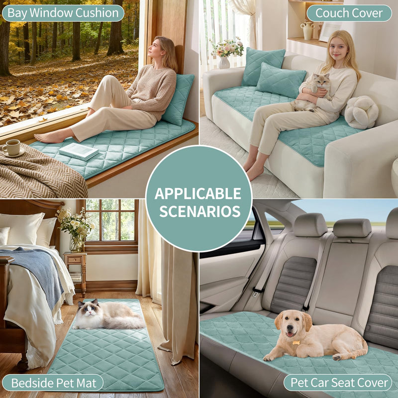 Fuzzy Pet Couch Covers for Dogs Washable, Non-Slip Sofa Slipcover Cushion Protector, Thick Soft Dog Couch Cover Protector, Couches Mat for Couches and Sofas (27.6" x 35.4", Turquoise) Turquoise 27.6" x 35.4"/ 1 Pack - PawsPlanet Australia