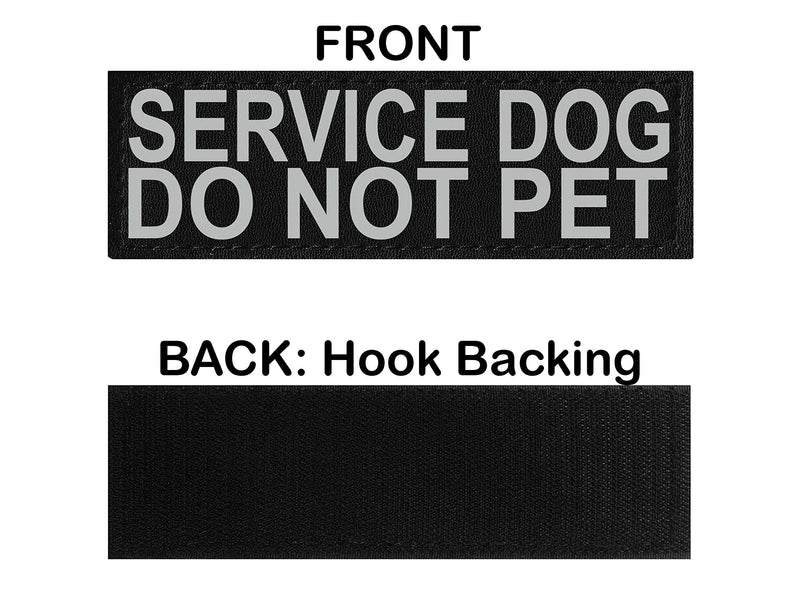 Doggie Stylz Set of 2 Reflective Service Dog DO NOT PET Removable Patches with Hook Backing for Working Dog Harnesses & Vests. Durable and Interchangeable - Comes in 3 Sizes Small, Medium and Large Small 3"x1" - PawsPlanet Australia