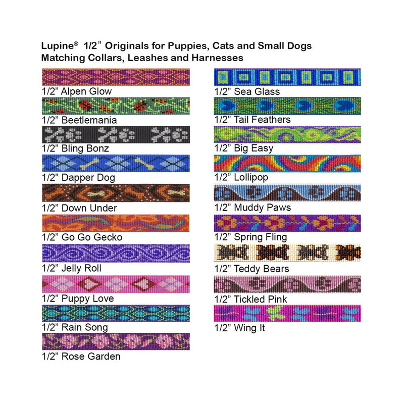 LupinePet Originals 1/2" Rose Garden 12-20" H-Style Harness for Small Pets 1/2"W; 12-20" Girth - PawsPlanet Australia