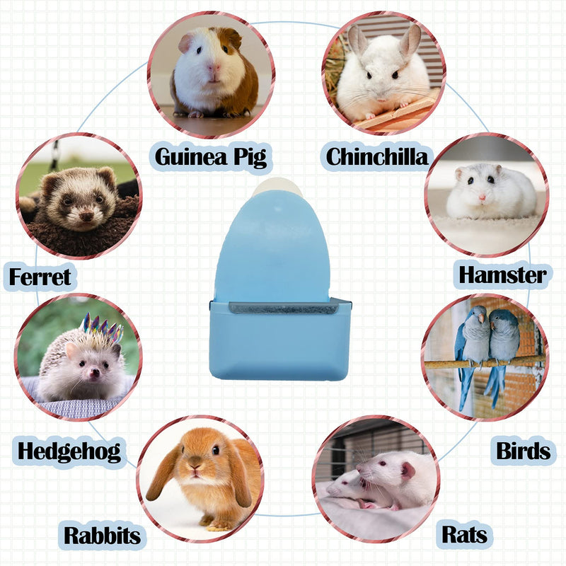 kathson Food and Water Bowl Cage Feeder for Rabbits Dish Feeder Removable Hanging Spill Proof Anti Bite for Rabbit, Guinea Pig, Chinchilla, Hamster, Ferret (Blue) Blue - PawsPlanet Australia