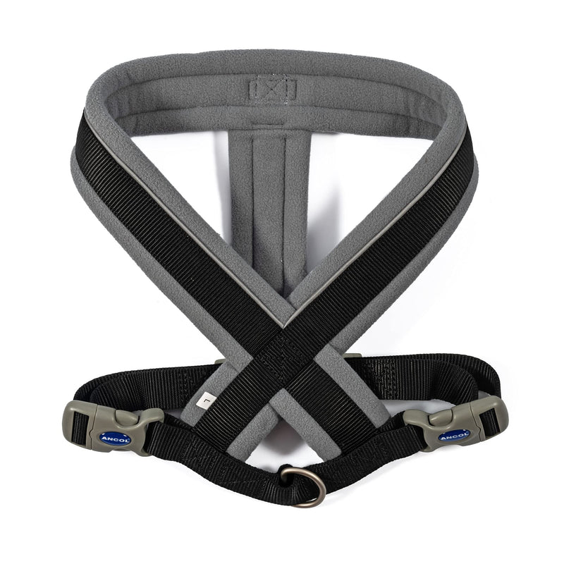 Ancol Viva Padded Harness Black XL 70-98cm - PawsPlanet Australia