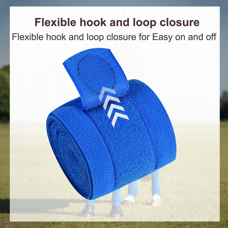 Horse Polo Leg Wraps, Fleece Wraps Elastic Bandages, Comfort Equestrian Standing Wraps, Set of 4, Boot Protection Stable Wraps Supplies (Full 10ft Red) - PawsPlanet Australia