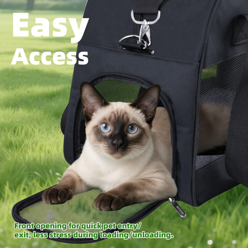 Cat Carrier for Small Cats Dogs, Soft-Sided Pet Carrier for Cats Puppies Small Pets, Lightweight Comfortable Travel Cat Dog Carrier (Black) Black - PawsPlanet Australia