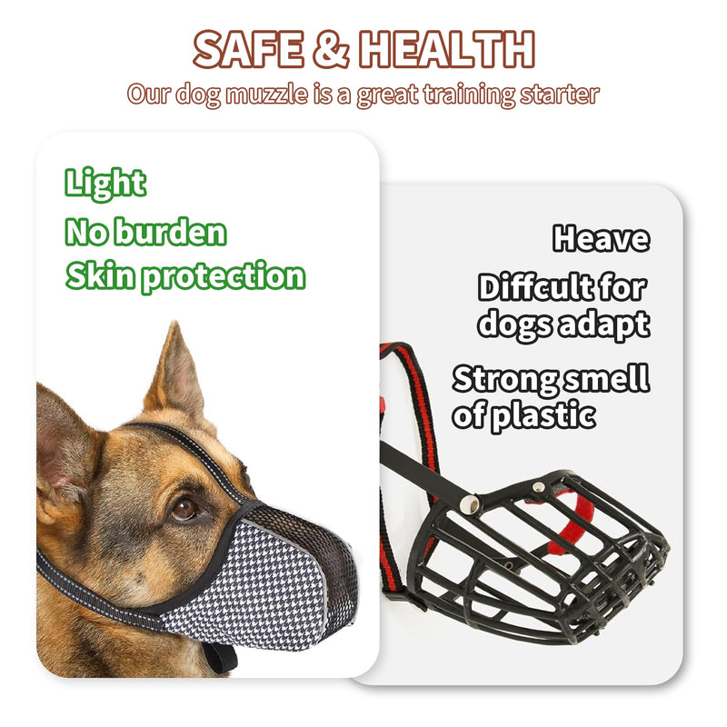 Dog Muzzle for Extra Small Dogs Soft Air Mesh Muzzles Anti & Prevent Biting Chewing Barking Reflective Ajustable Full Coverage Dog Mouth Guard Cover for Grooming Scavenging Black XS - PawsPlanet Australia