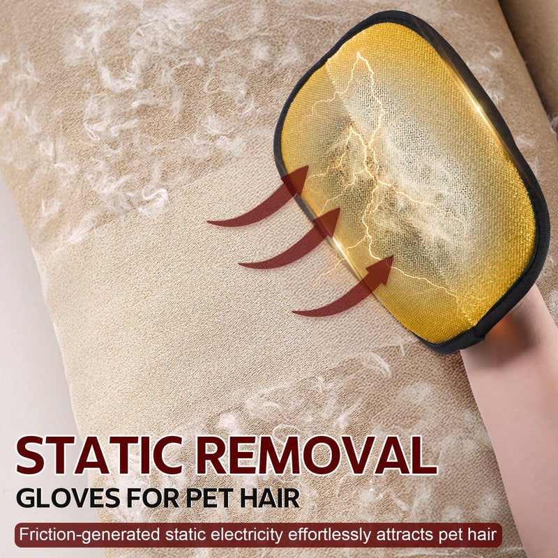 2025 Upgraded Five-Finger 2PCS Pet Hair Removal Glove for Cats & Dogs, Reusable Pet Hair Remover, Electrostatic Pet Hair Gloves, Magic Brush Pet Hair Removal Tool for Laundry, Couch, Carpet, Car Seat - PawsPlanet Australia