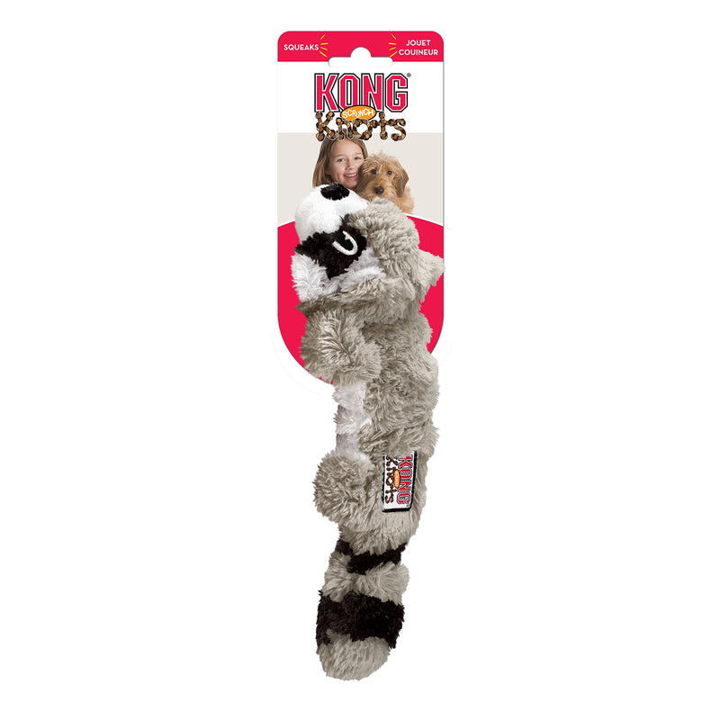 KONG - Scrunch Knots Raccoon - Internal Knotted Ropes and Minimal Stuffing for Less Mess - For Medium/Large Dogs - PawsPlanet Australia