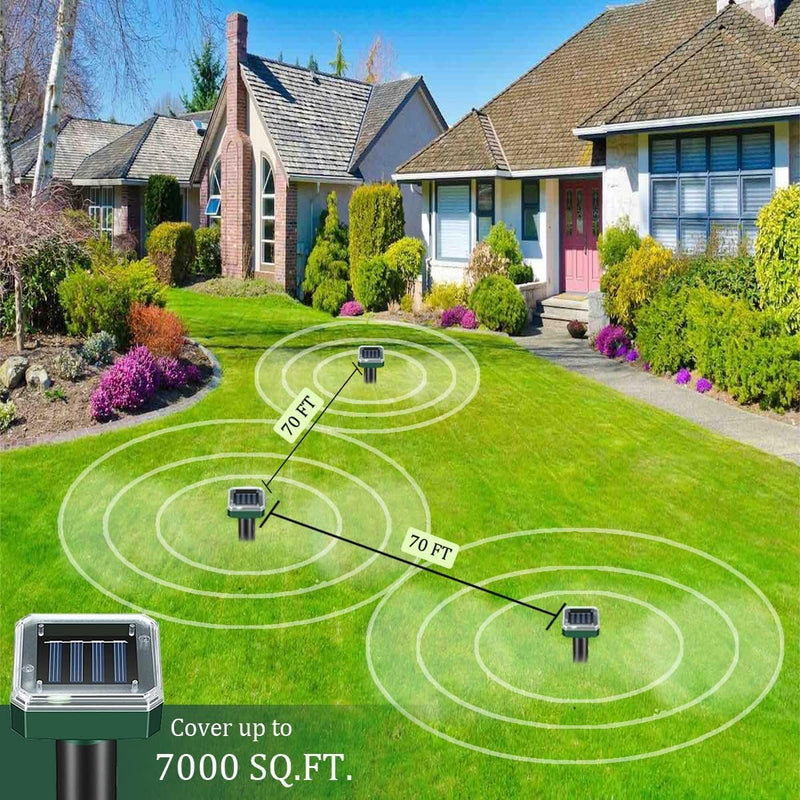 Mole Repellent Solar Powered, 8 Pack Waterproof Ultrasonic Gopher Vole Repellent Outdoor, Rat, Squirrel, Skunk, Repellent for Lawn Garden Yard