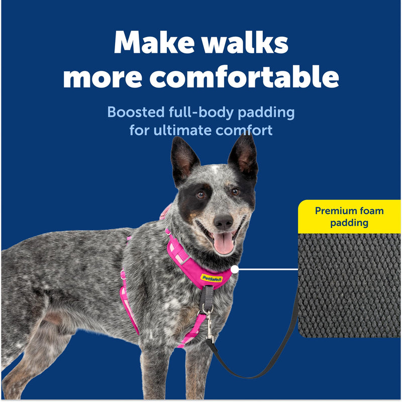 PetSafe Easy Walk Comfort No-Pull Dog Harness Full-Body Padding - Better Walks on The First Use - 5 Points of Adjustment Medium/Large, Pink M