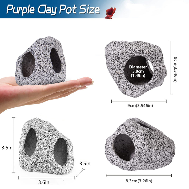 Ameliade Aquarium Decorations Cave Betta Fish Tank Accessories Rock Cave Decor for Shrimp Cichlid Hiding Breeding Small Fish Bowl Hide Decoration Betta Toys Hideout Stones House（Medium） .Medium - PawsPlanet Australia