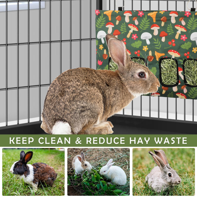 Rabbit Hay Feeder Bag with 4 Holes Mushroom Guinea Pig Hanging Hay Feeding Bag Storage Dispenser for Chinchilla Hamster Bunny Small Animal Pet - PawsPlanet Australia