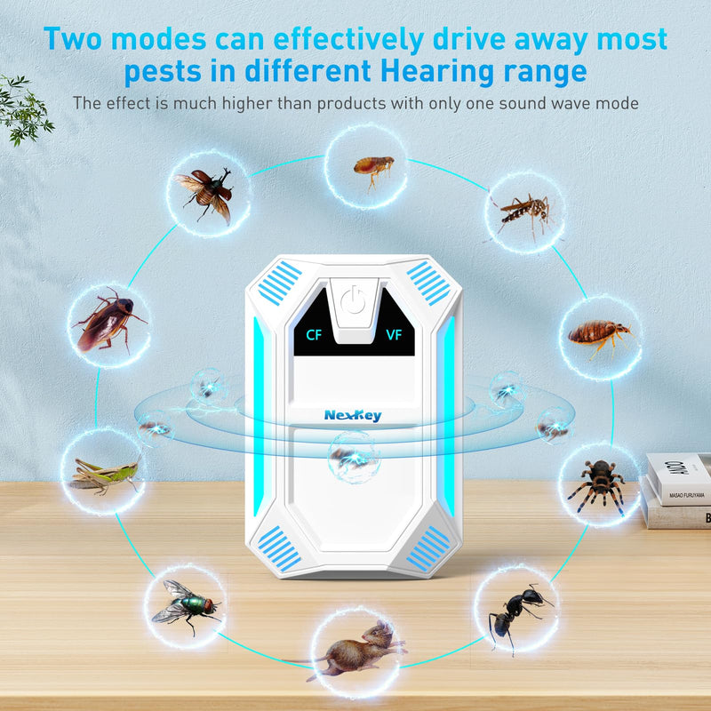 Ultrasonic Pest & Insect Repeller, Ultrasonic Repellent for Roach, Rodent, Mouse, Bugs, Mosquito, Mice, Spider, Ant,Electronic Plug in Pest Control,2 Mode Switching,6 Packs