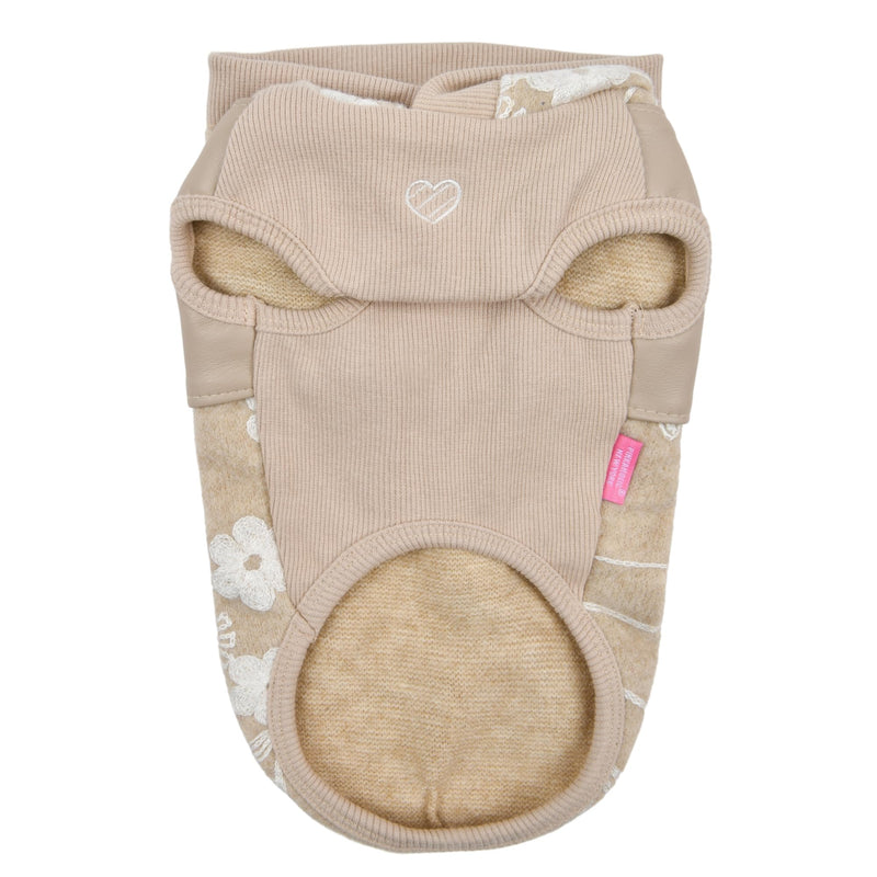 Pinkaholic New York Celandine Winter Shirt Warm Cozy Fashionable for Small Dogs, Beige, Medium BEIGE_CELANDINE - PawsPlanet Australia