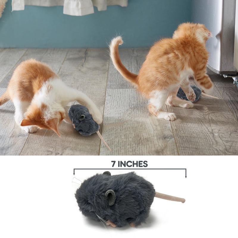 Vaulted Skulls & Co Mouse Dog Toy 7" | Mouse Stuffed Animal Small | Fluffy Mouse Small Dog Toy | Cat Mouse Toy | Small Mouse Plush Dog Toy | Mouse Toy for Cats | Squeaker-Free | Gray | 7" - PawsPlanet Australia