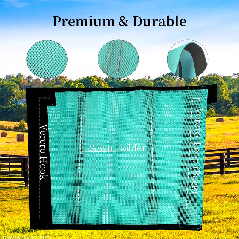 Horse Fly Boots, Breathable Mesh Fly Boots for Horses Set of 4 Reduce Stomping & Foot Fatique Pet Supplies (Mint, Middle) 4Pack-Mint-Msize