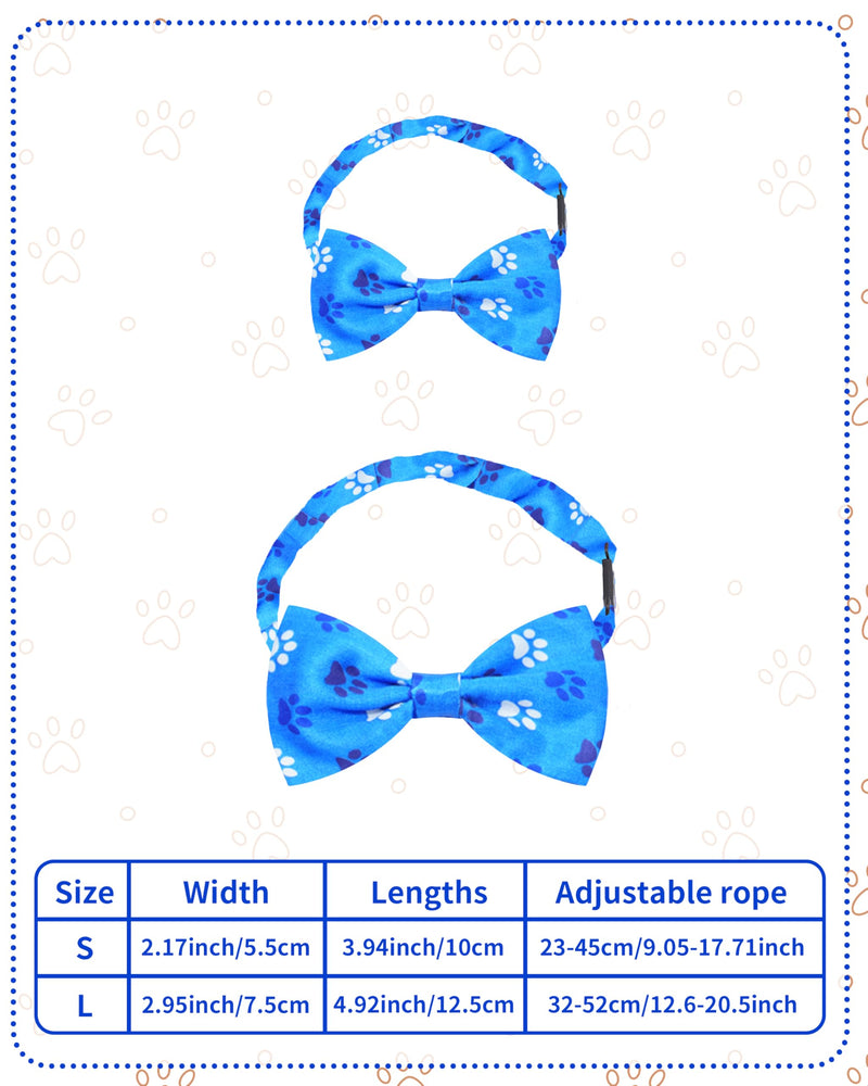 PET SHOW 30 Pack Small Dog Collar Bow Ties Bulk Puppy Paw Bone Adjustable Bowties for Large Medium Dogs Cats Bowknots Pet Grooming Accessories (Small) Paw Bowties S/M - PawsPlanet Australia